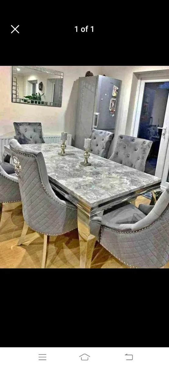 Brand New marble dining table with chairs - Image 4