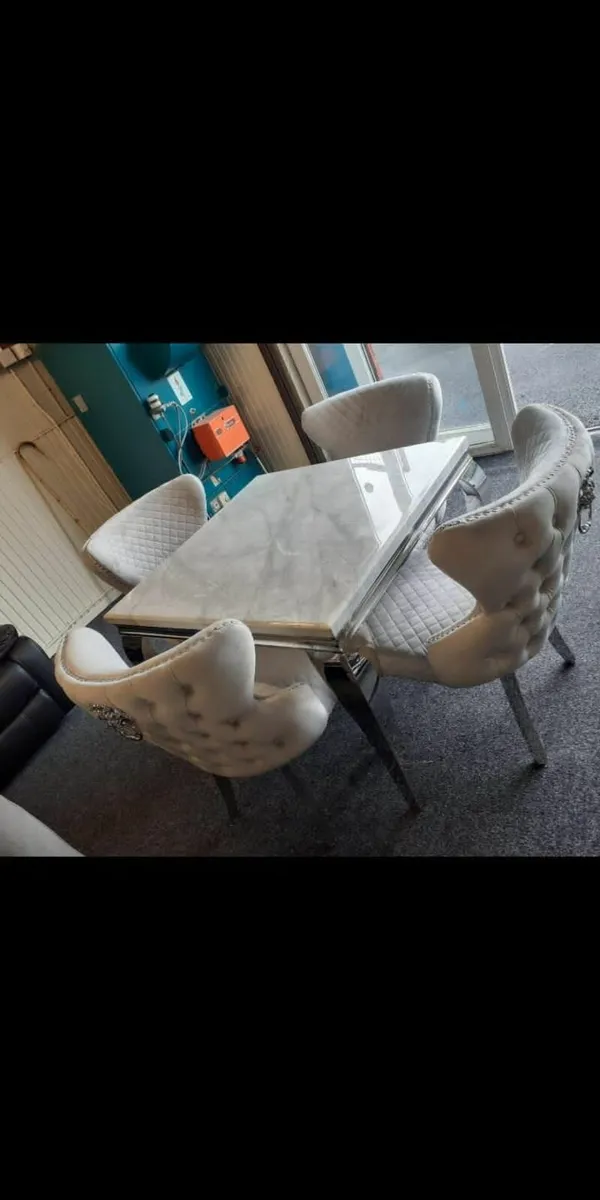 Brand New marble dining table with chairs - Image 2