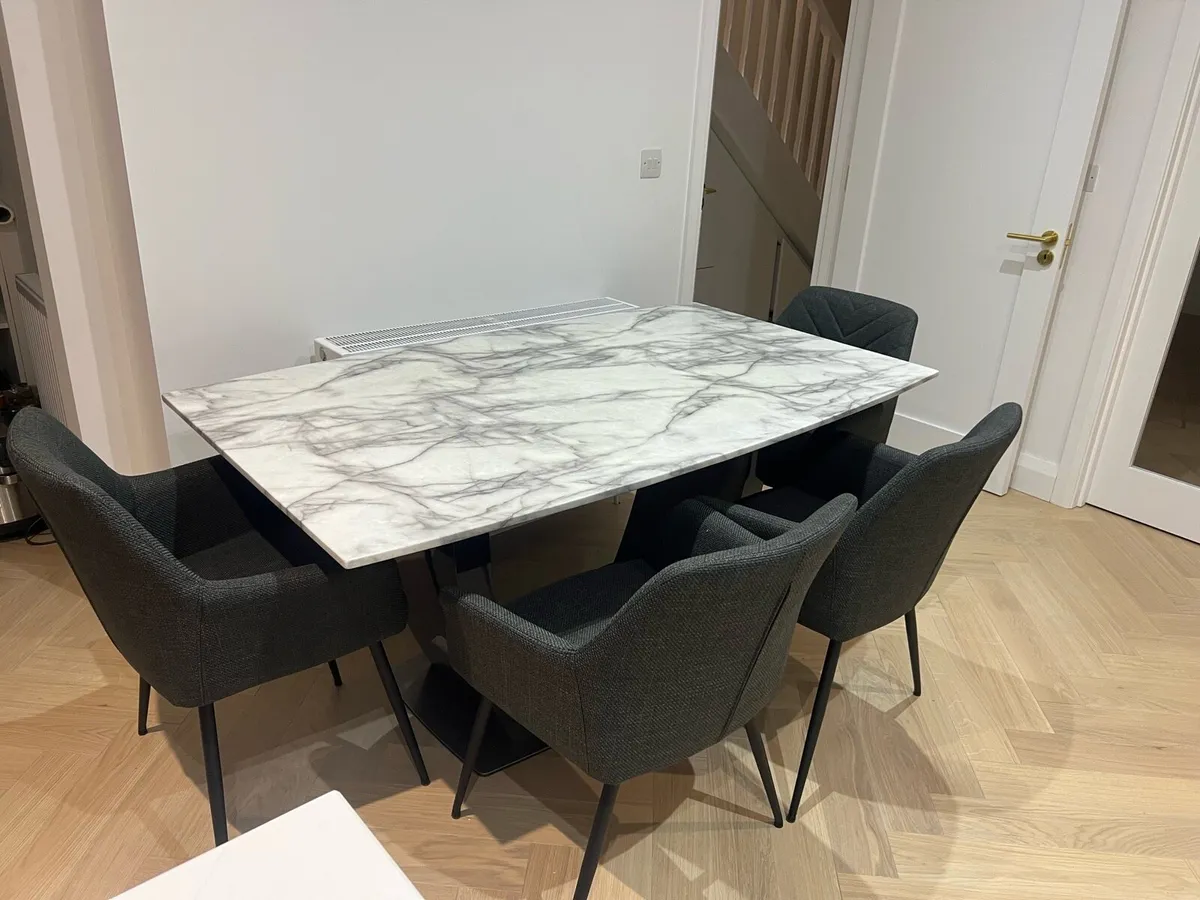 Marble top dining set - Image 1