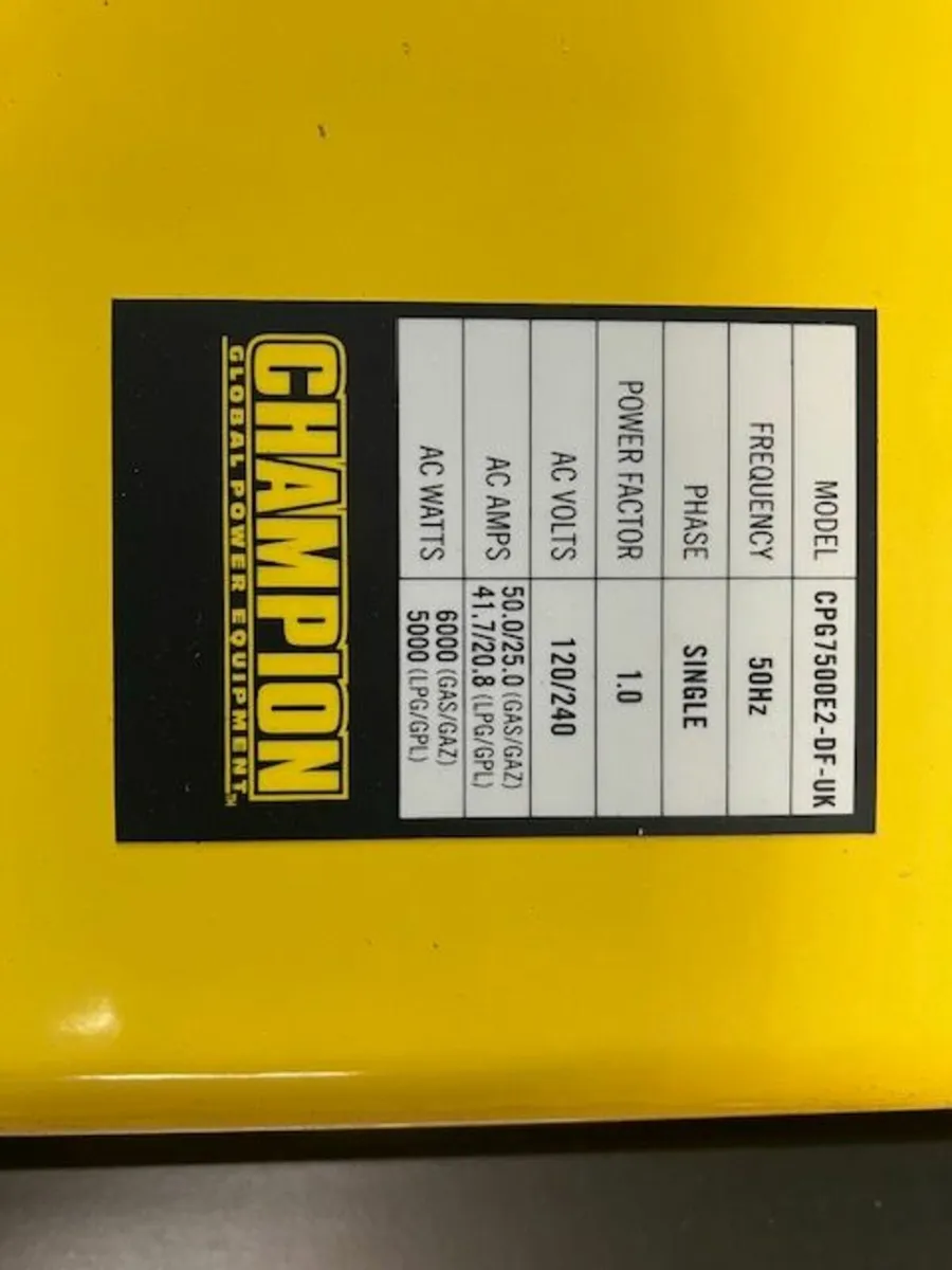 Champion CPG7000E2-DF 7000 Watt LPG Dual Fuel - Image 2