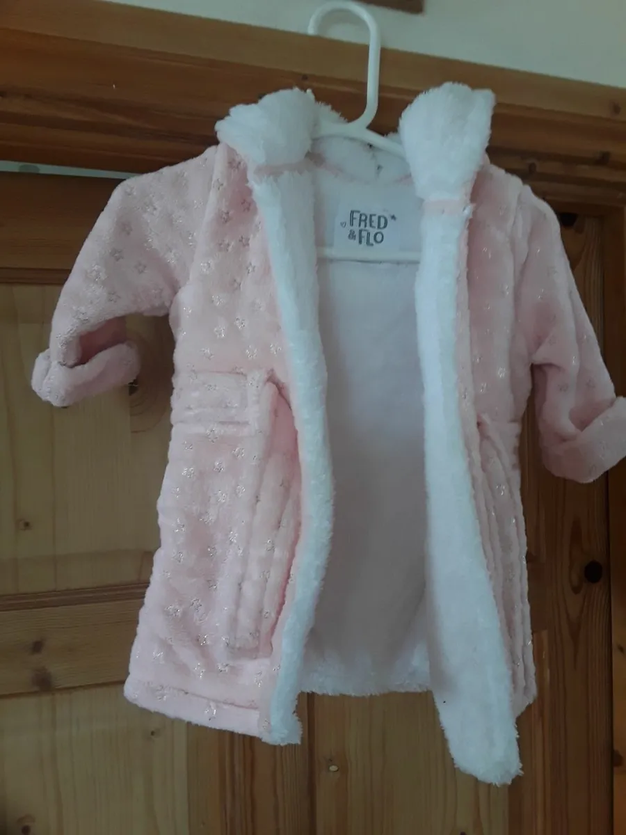 Brand new baby girl dressing gown three to six mon - Image 1