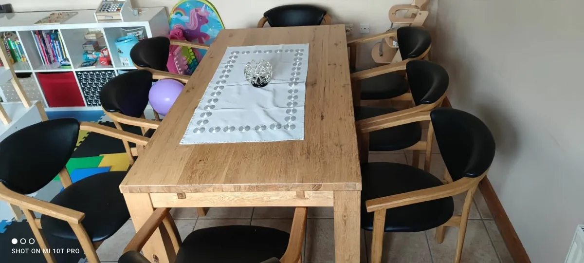 oak leather chairs - Image 3