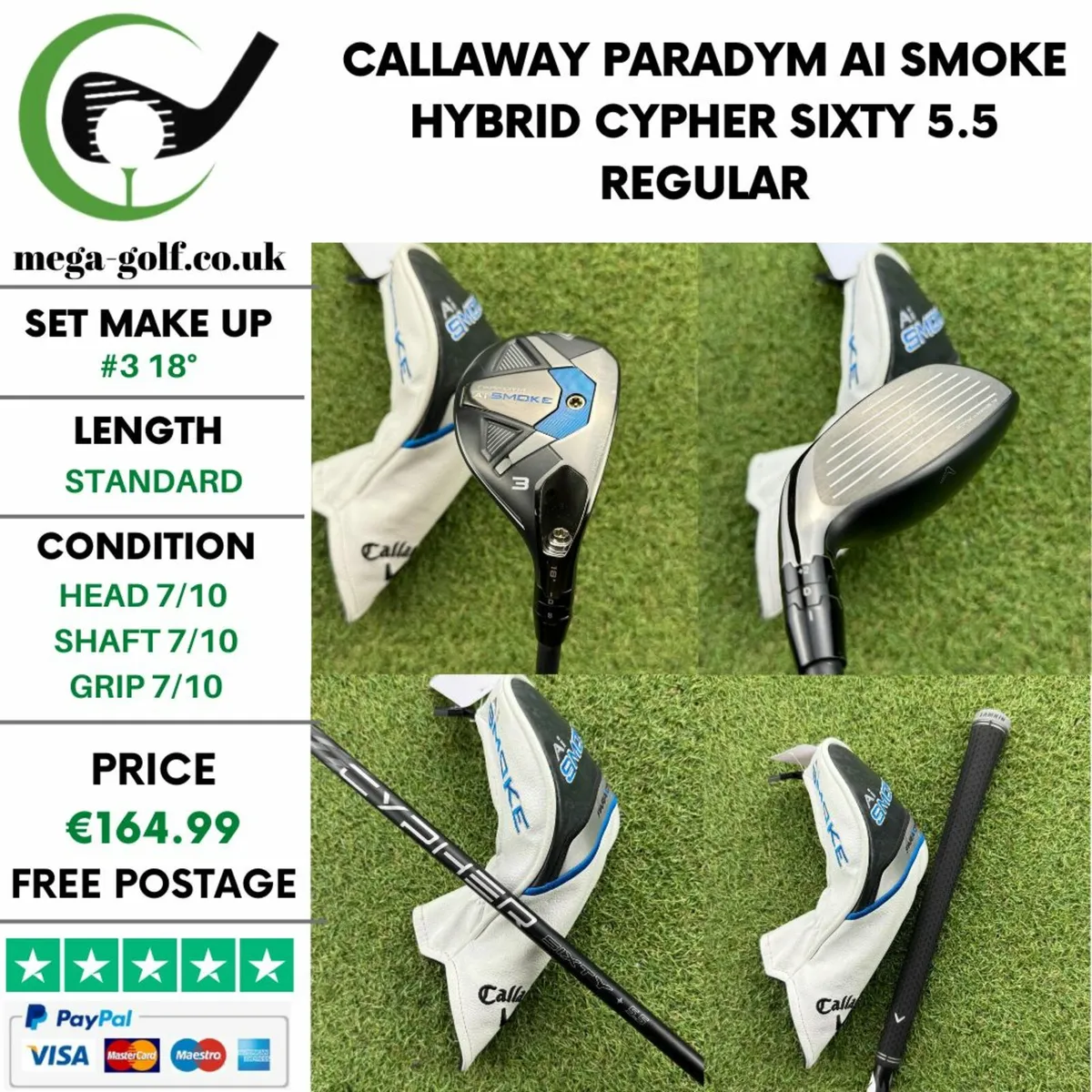 Callaway Paradym Ai Smoke Hybrid / #3 18° /Regular - Image 1