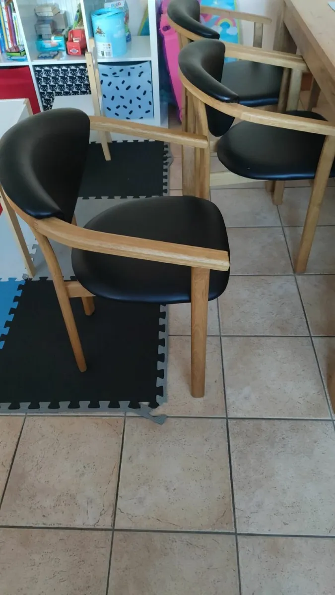 oak leather chairs - Image 2