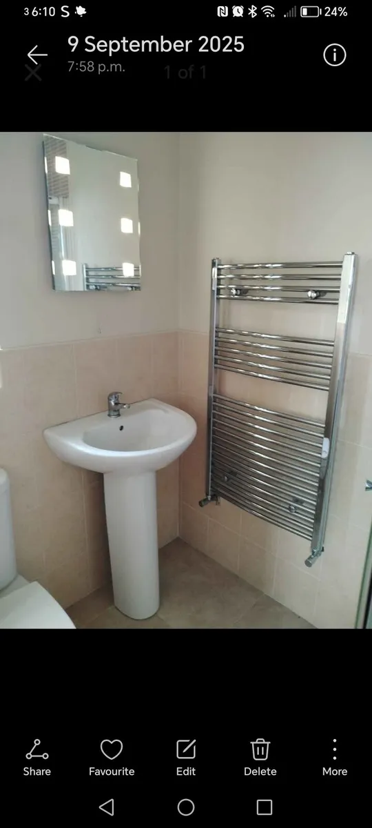 Bathroom mirror and towel radiator - Image 1