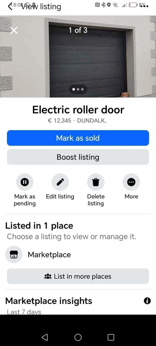Electric garage roller door - Image 1