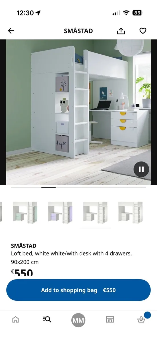 IKEA Smastad bunk bed and desk - Image 1