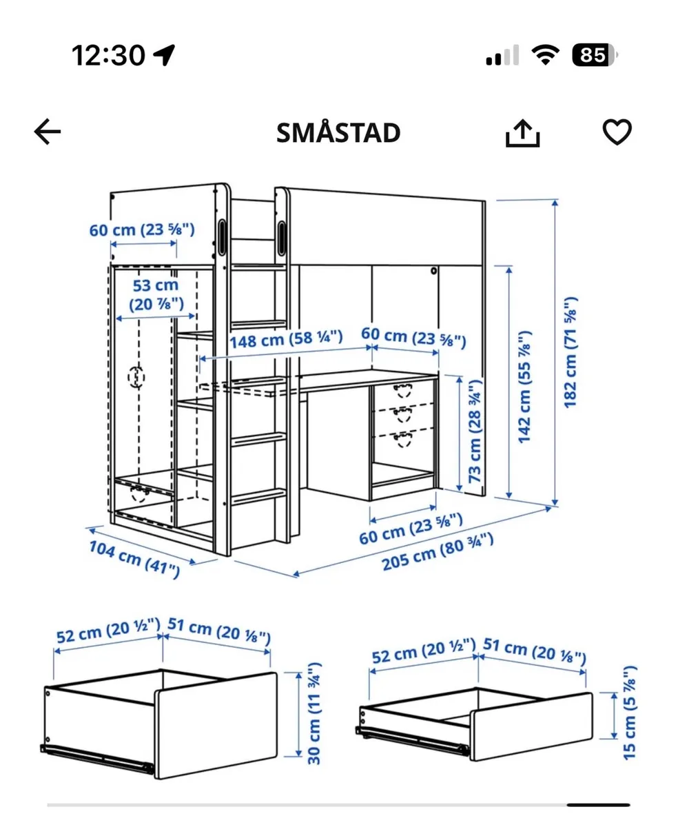 IKEA Smastad bunk bed and desk - Image 2