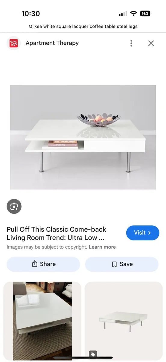 Square White gloss coffee table - Image 1