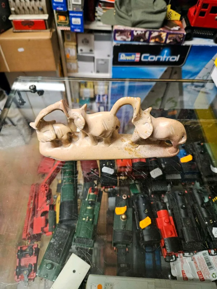 Vintage Carved Elephants - Image 1