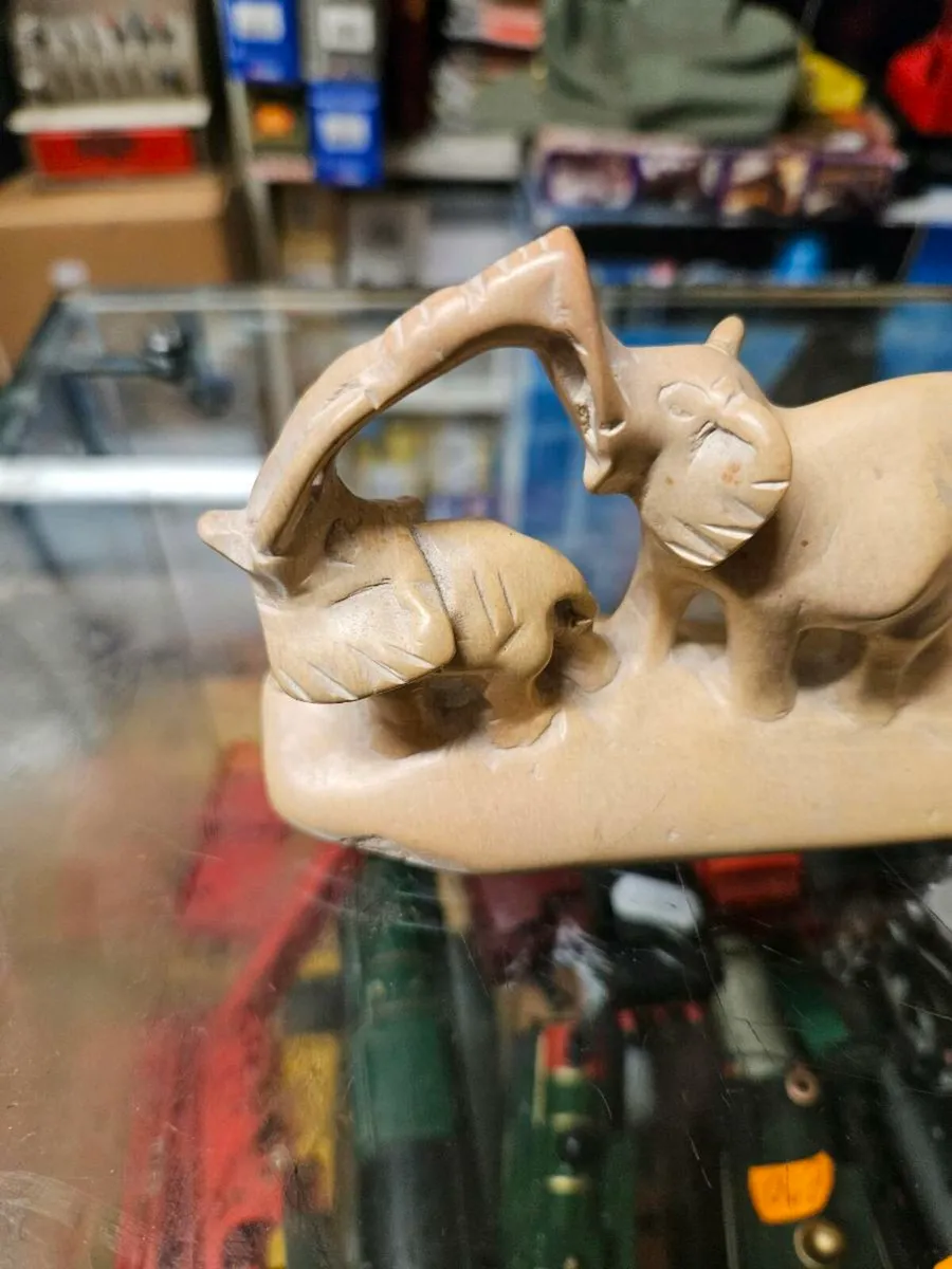 Vintage Carved Elephants - Image 2