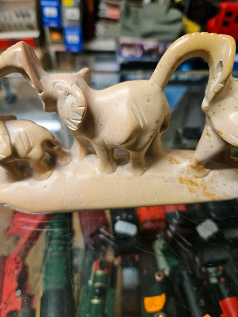Vintage Carved Elephants - Image 3