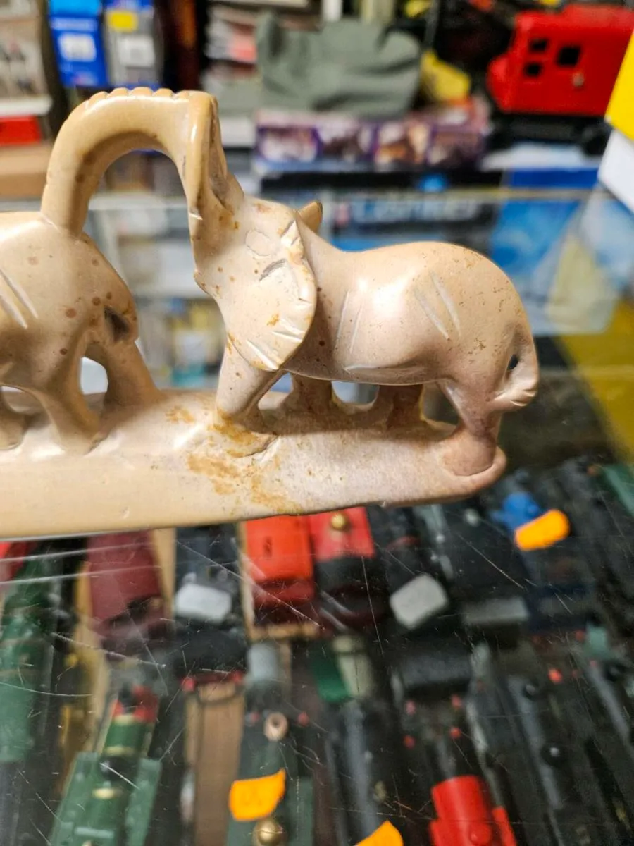 Vintage Carved Elephants - Image 4
