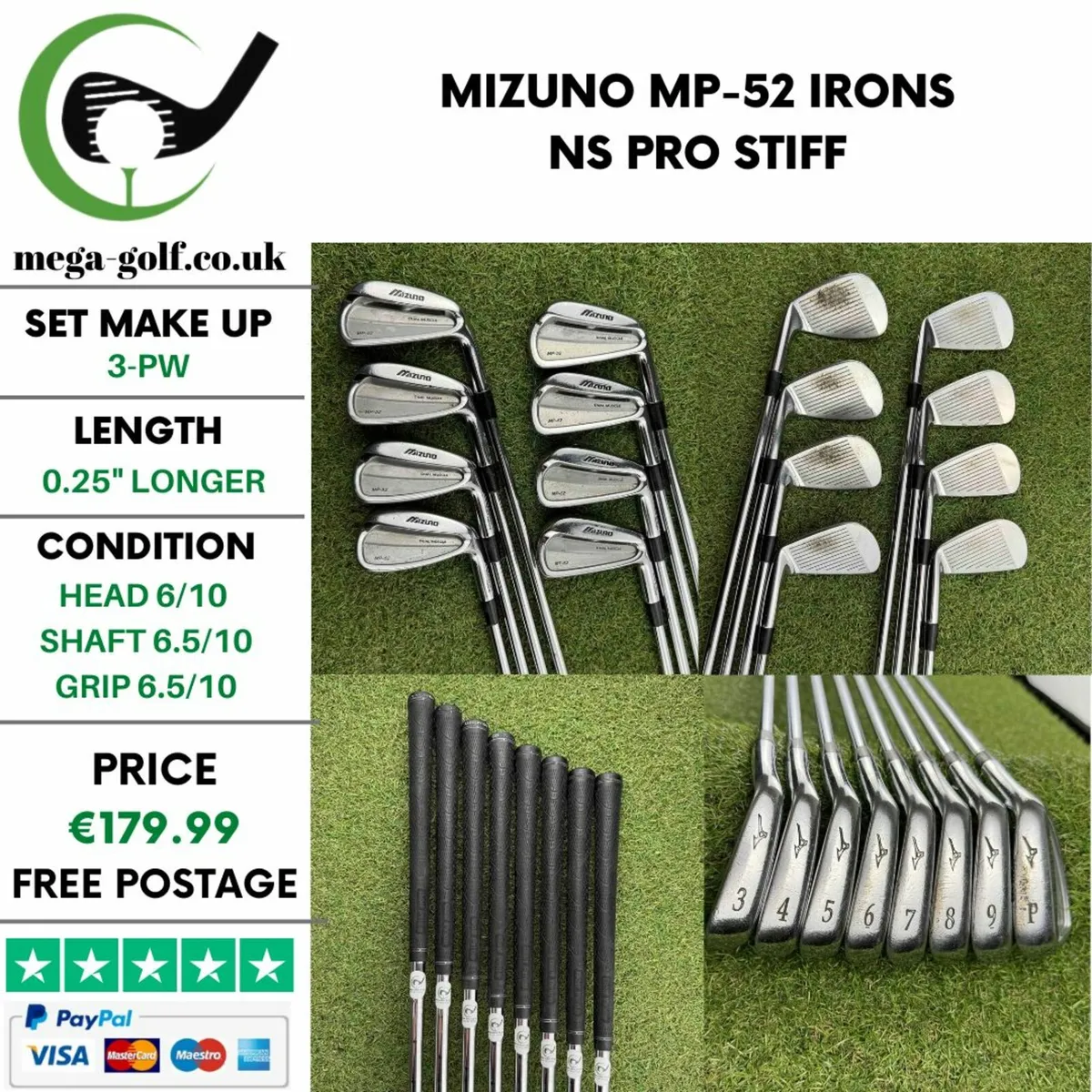 Mizuno MP-52 Irons / 3-Pw / Ns Pro Stiff - Image 1