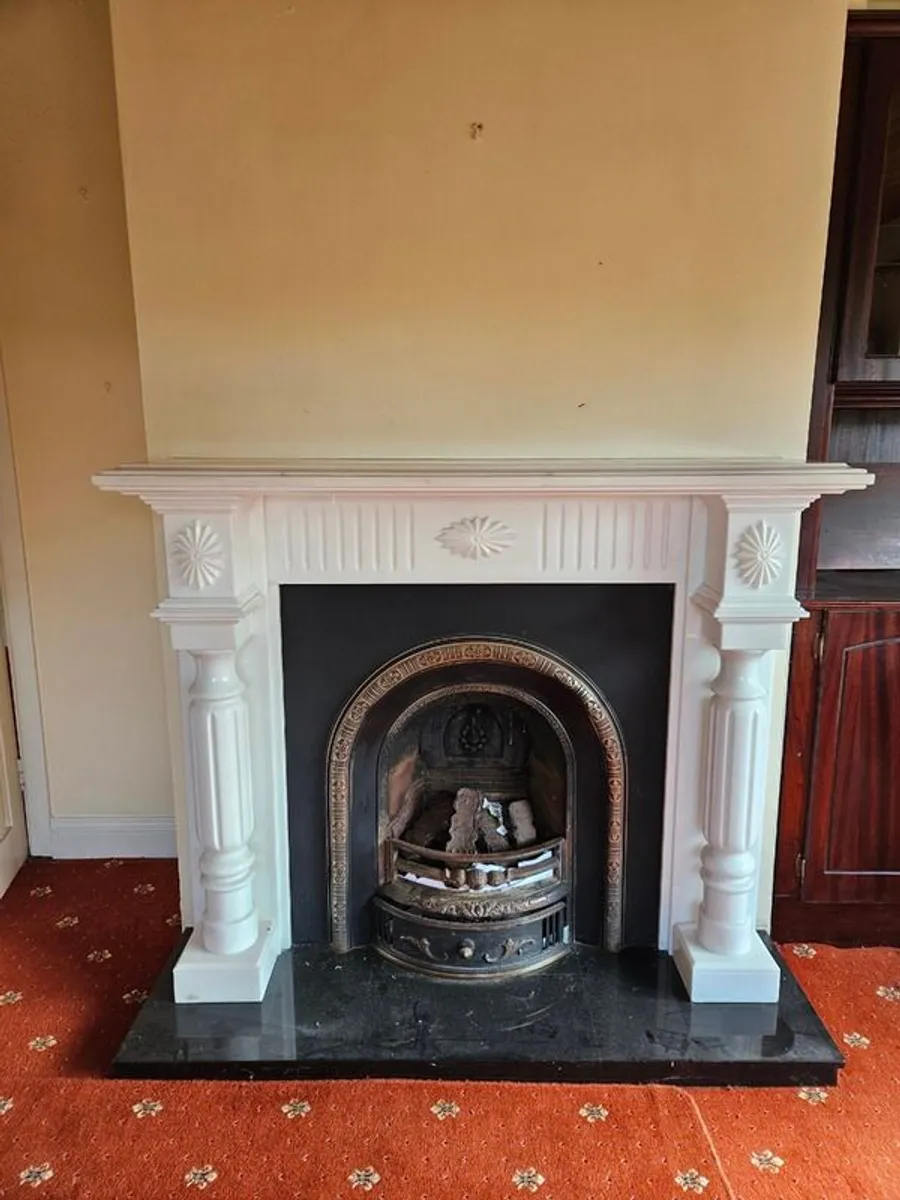 Marble white fireplace - Image 1