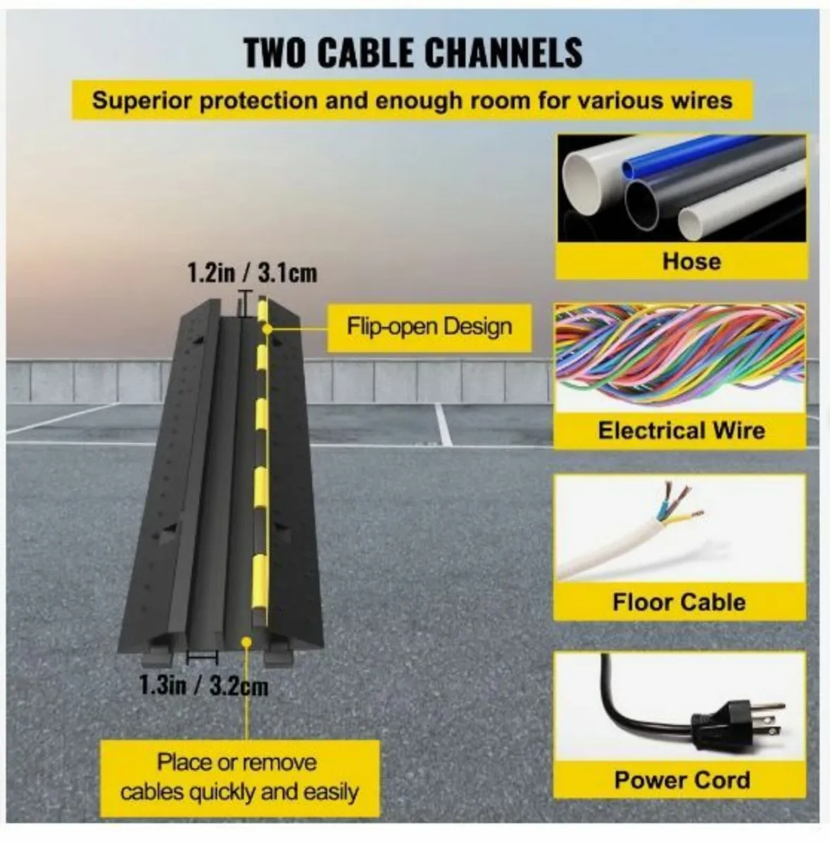 Cable Protector Ramp 101x24.5x5 cm , 5 Packs - Image 3