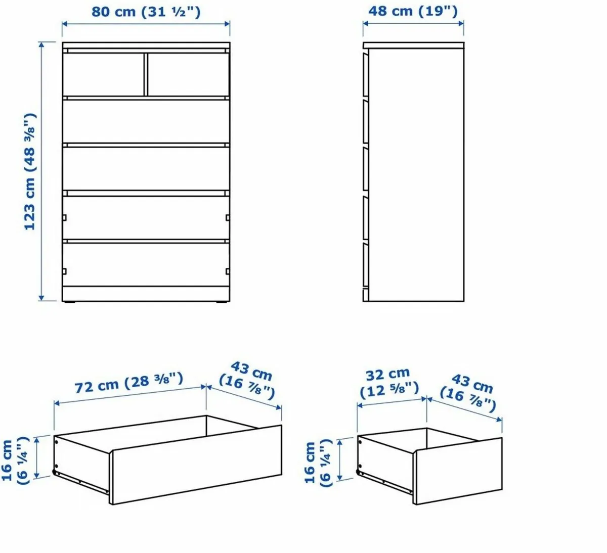 Chest of 6 drawers - Image 2