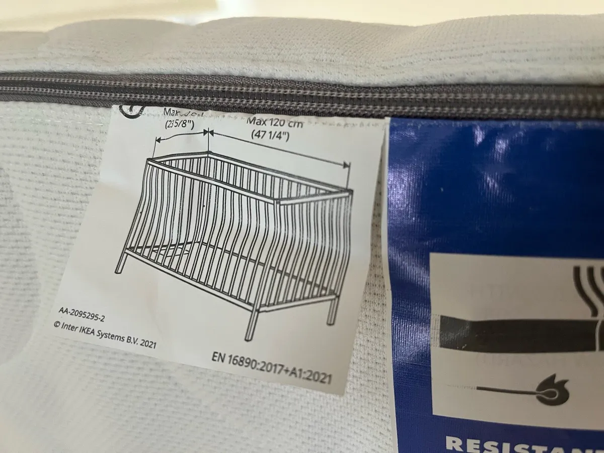 Cot and Brand new Mattress IKEA - Image 3