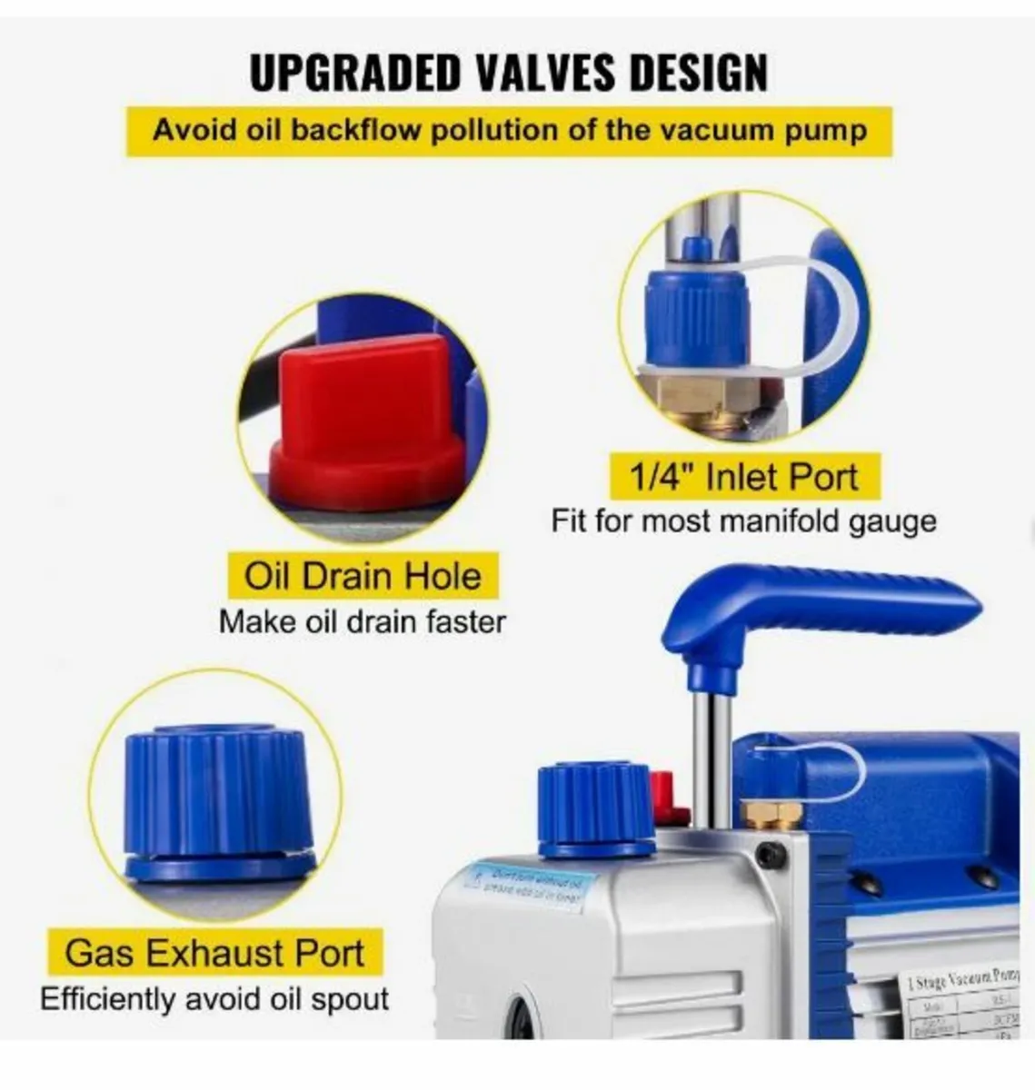 183 L/min(3CFM) 246W(1/3HP) Vacuum - Image 4