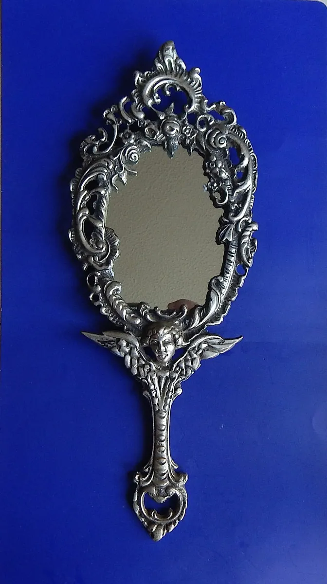 Cast Metal & Brass Art Deco Style Hand Mirrors - Image 2