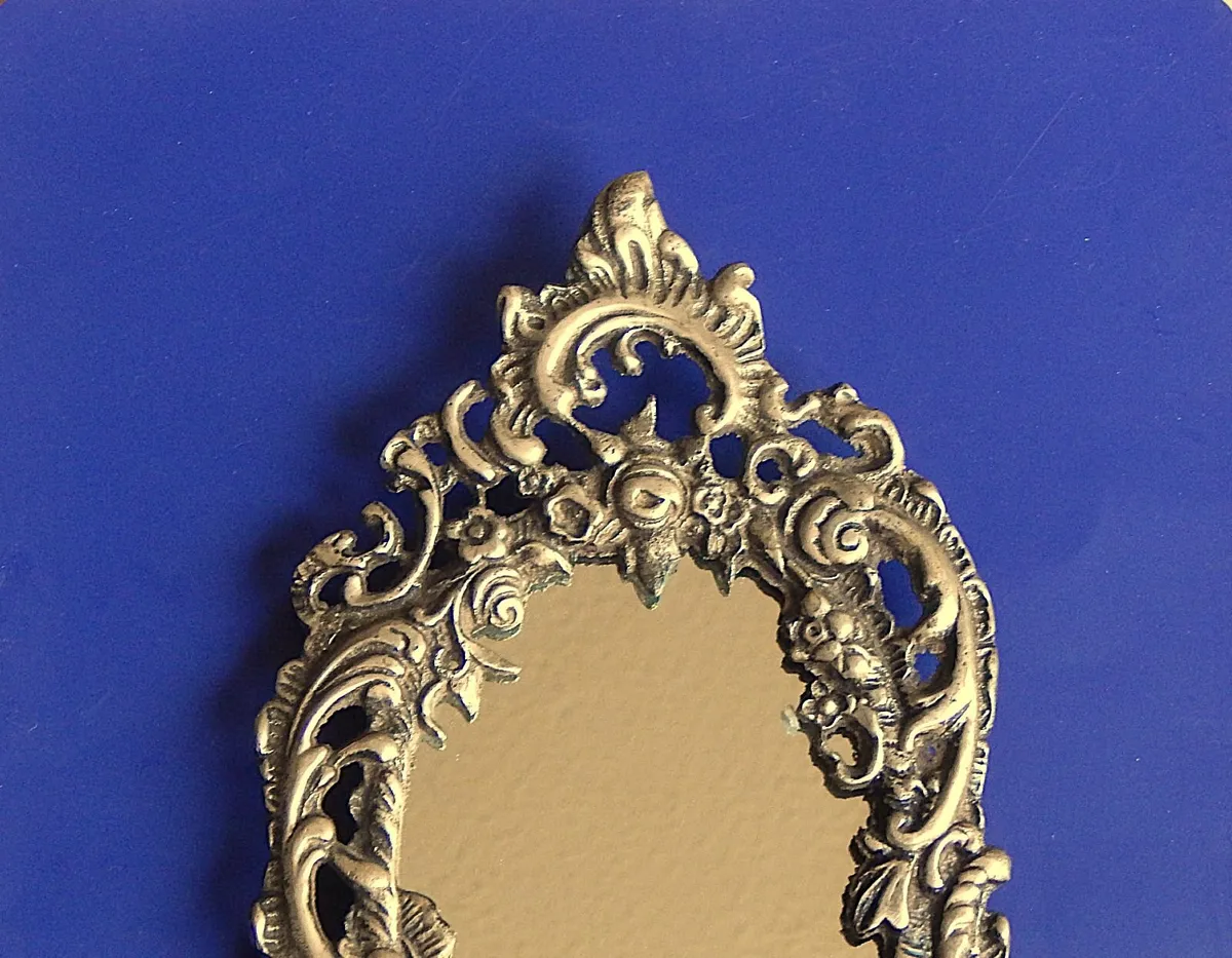 Cast Metal & Brass Art Deco Style Hand Mirrors - Image 4