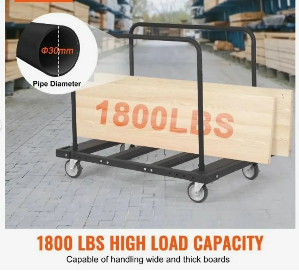 Drywall Cart, 816.5 kg Panel Dolly Cart - Image 3