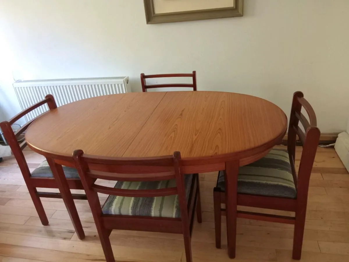 mid century teak dining set restored - Image 1