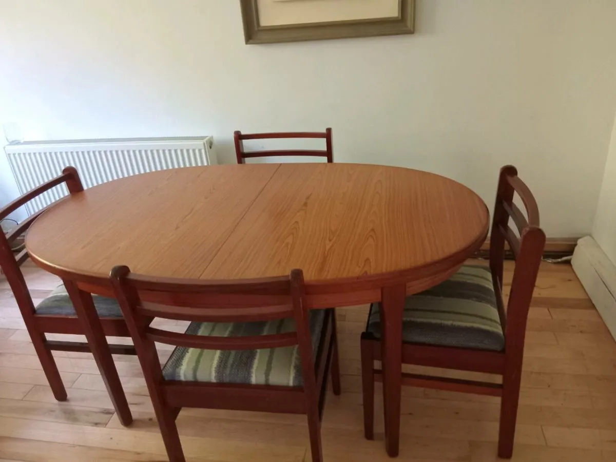 mid century teak dining set restored - Image 2