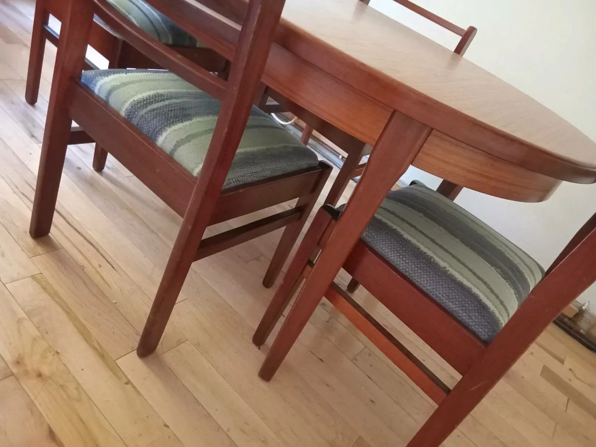 mid century teak dining set restored - Image 4