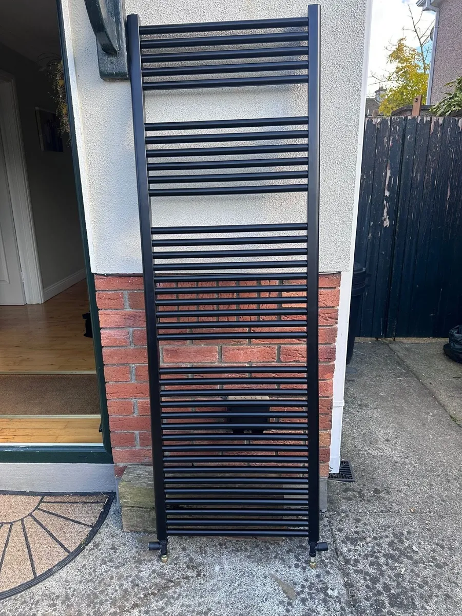 Black Heated towel rail - Image 1