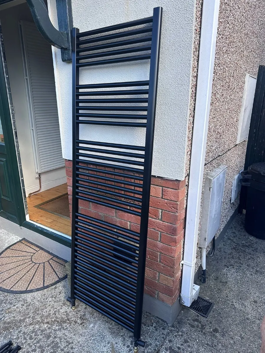 Black Heated towel rail - Image 2