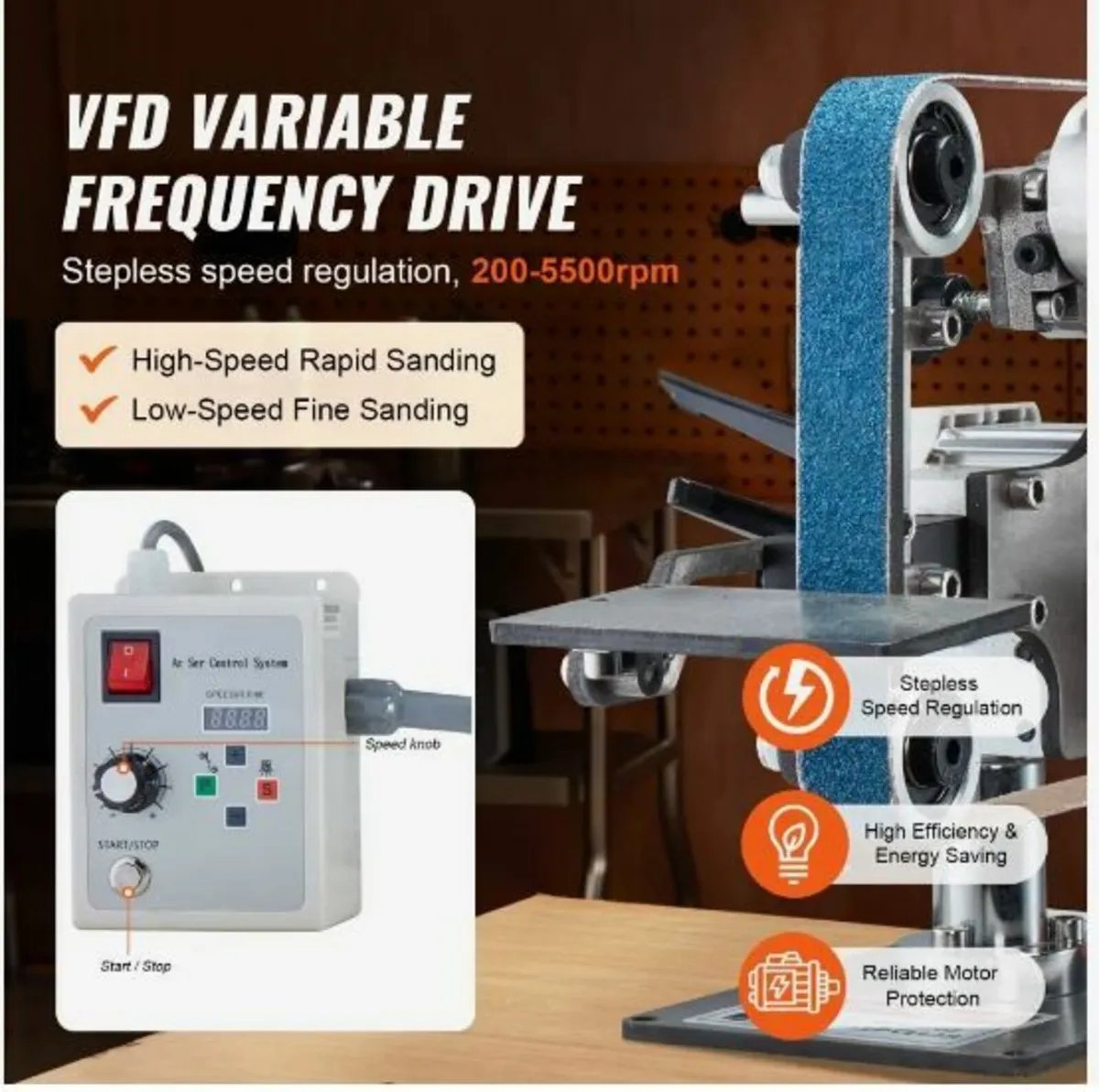 Belt Grinder Sander, 30 x 1-Inch Variable Speed - Image 3