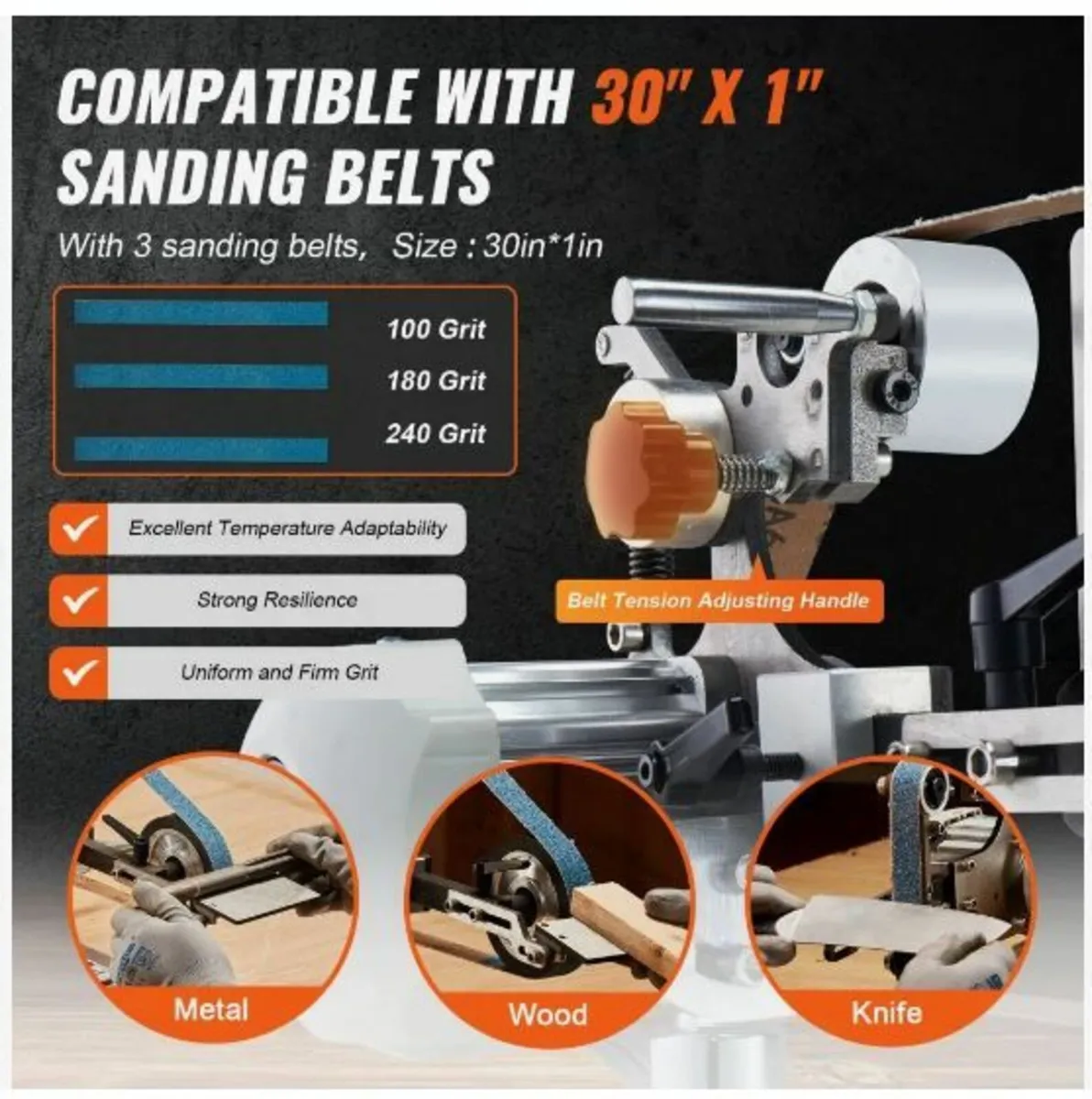Belt Grinder Sander, 30 x 1-Inch Variable Speed - Image 4