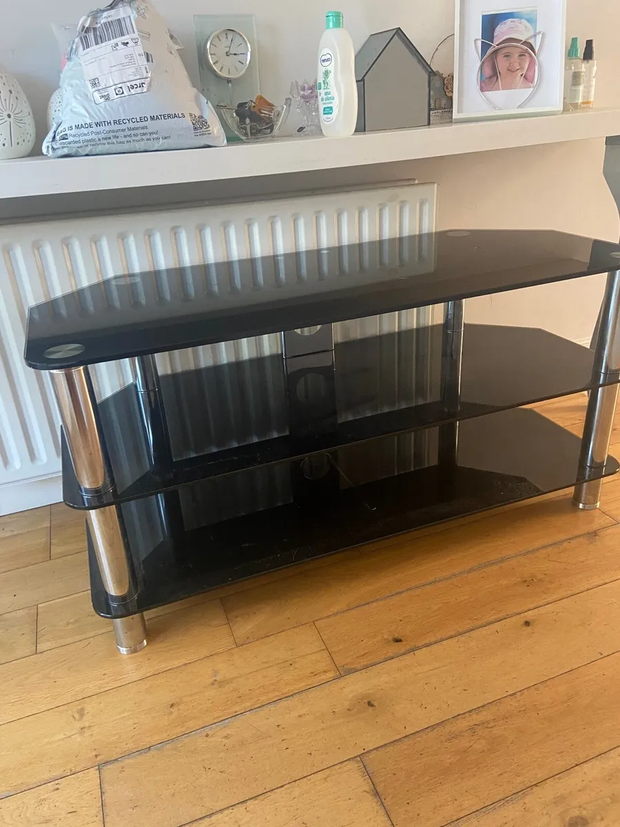 Free to take black glass tv table