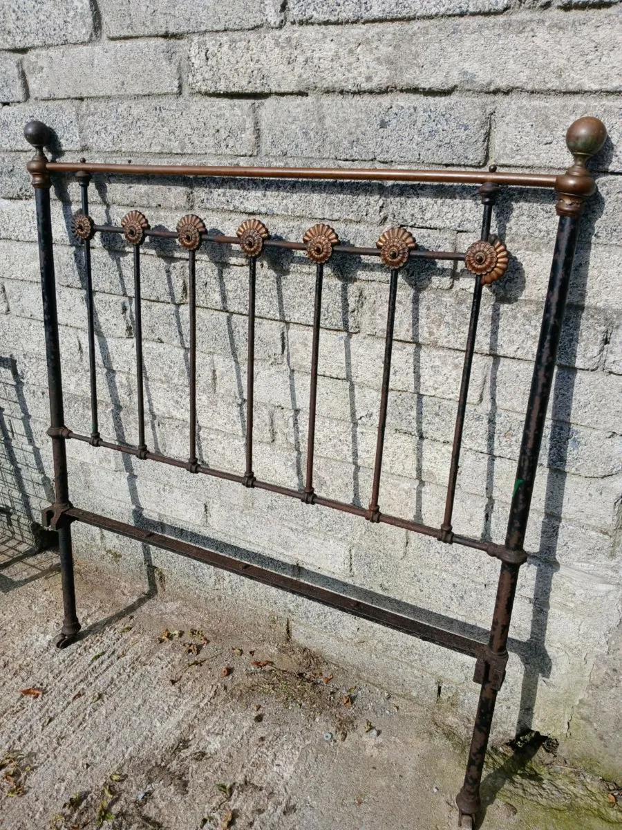 Antique brass bed ...unusual - Image 1