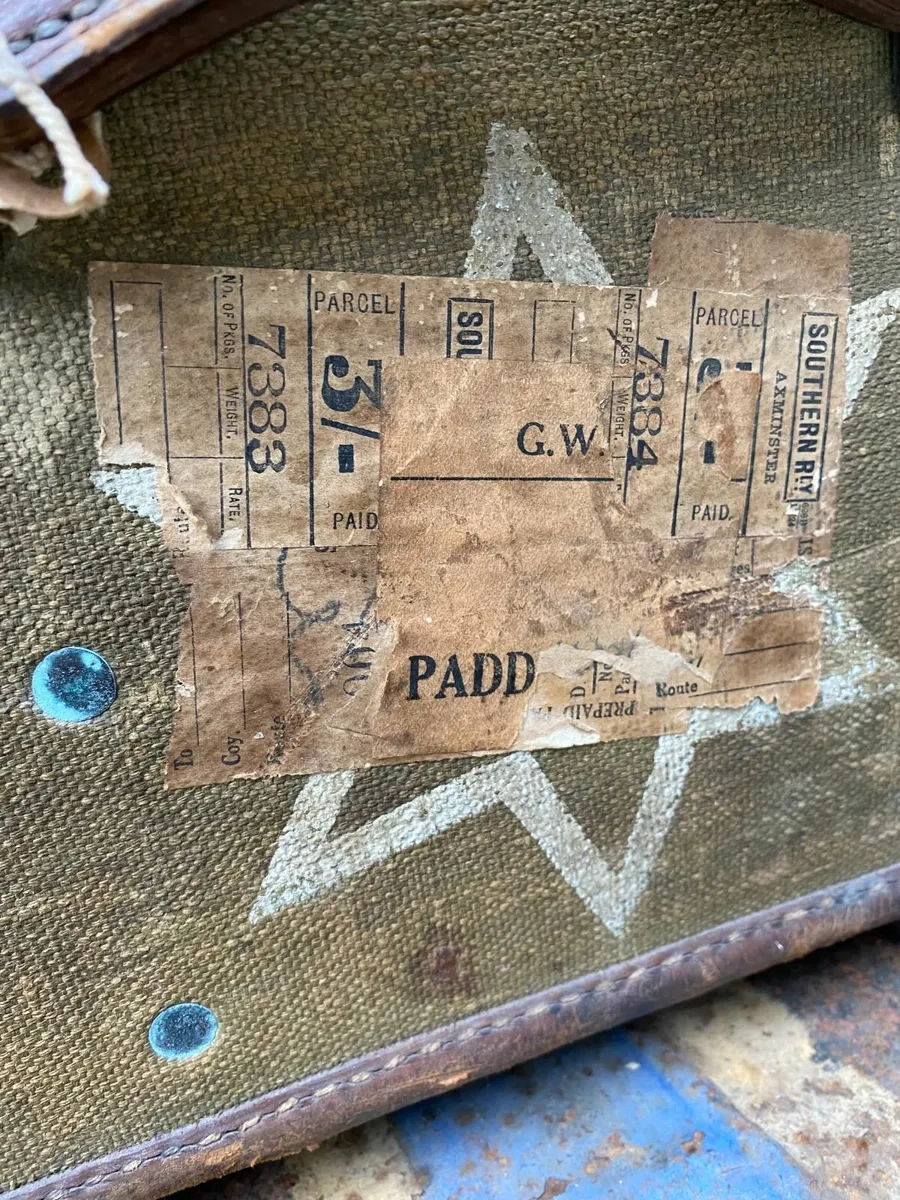 WW2 canvas covered steamer Trunk *DELIVERY AVAIL - Image 2