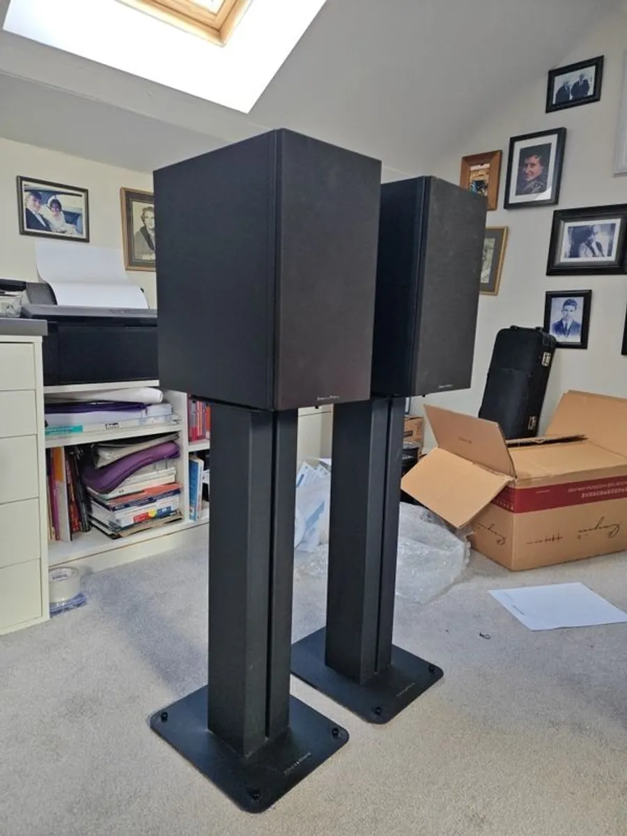 Bowers & Wilkins 606 stand mount speakers with stands - Image 1