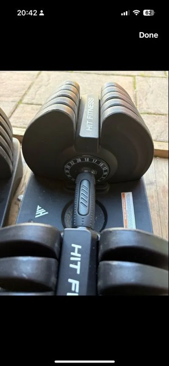40kg Adjustable Dumbbell Set & Rack on Rollers - Image 2