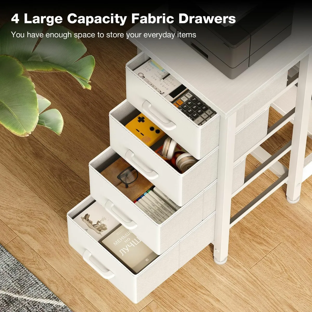 Computer Desk with Drawers, 100x70 cm Corner Desk - Image 4