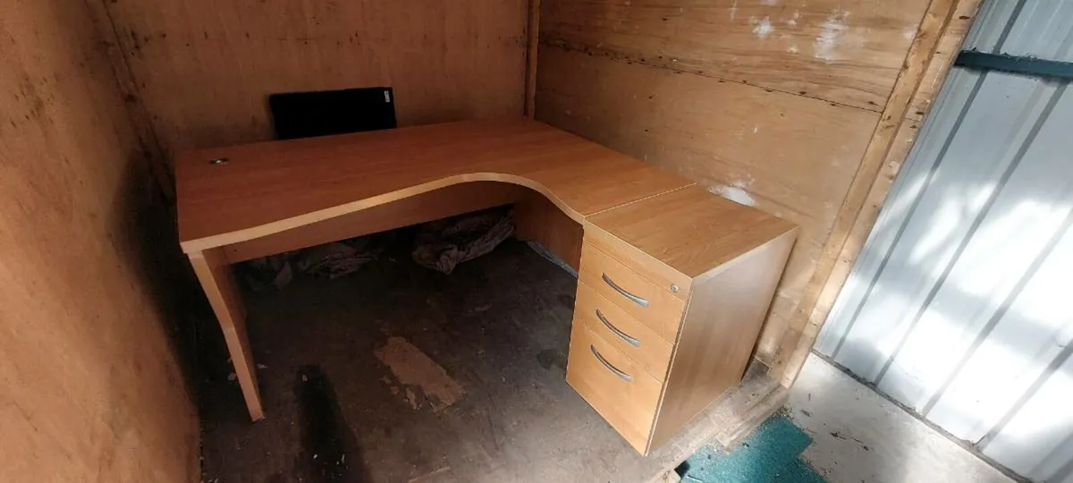 Office Desk with Filing Cabinet - Image 1