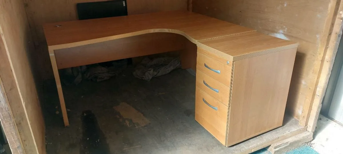 Office Desk with Filing Cabinet - Image 3
