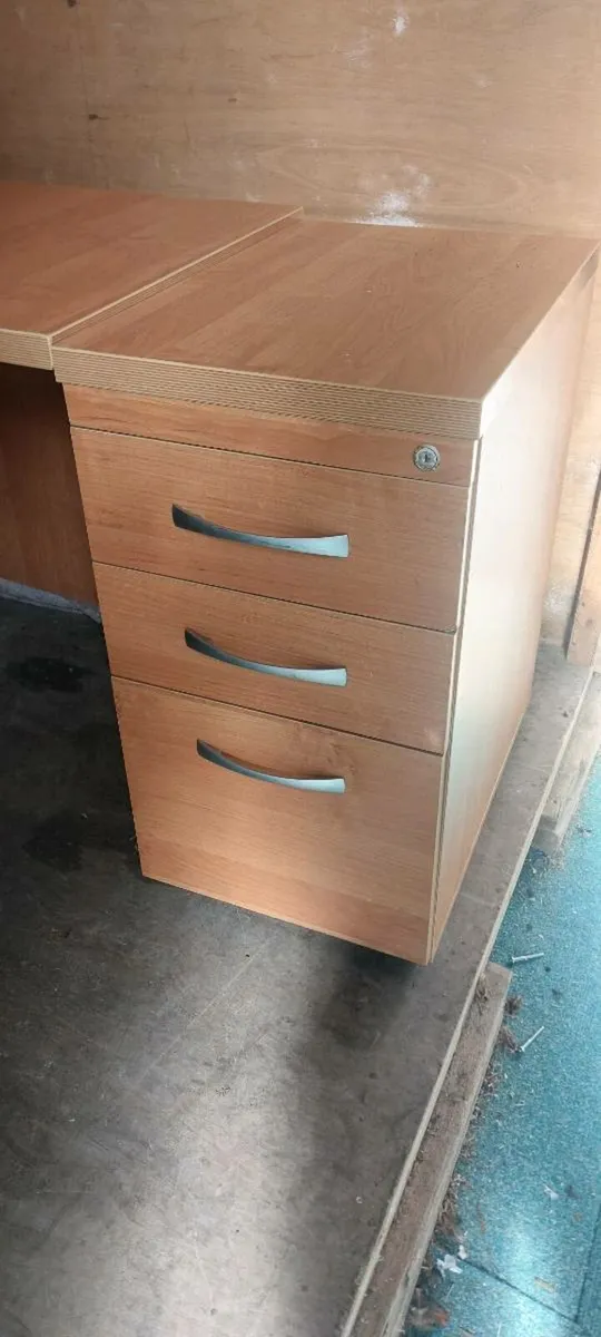Office Desk with Filing Cabinet - Image 4