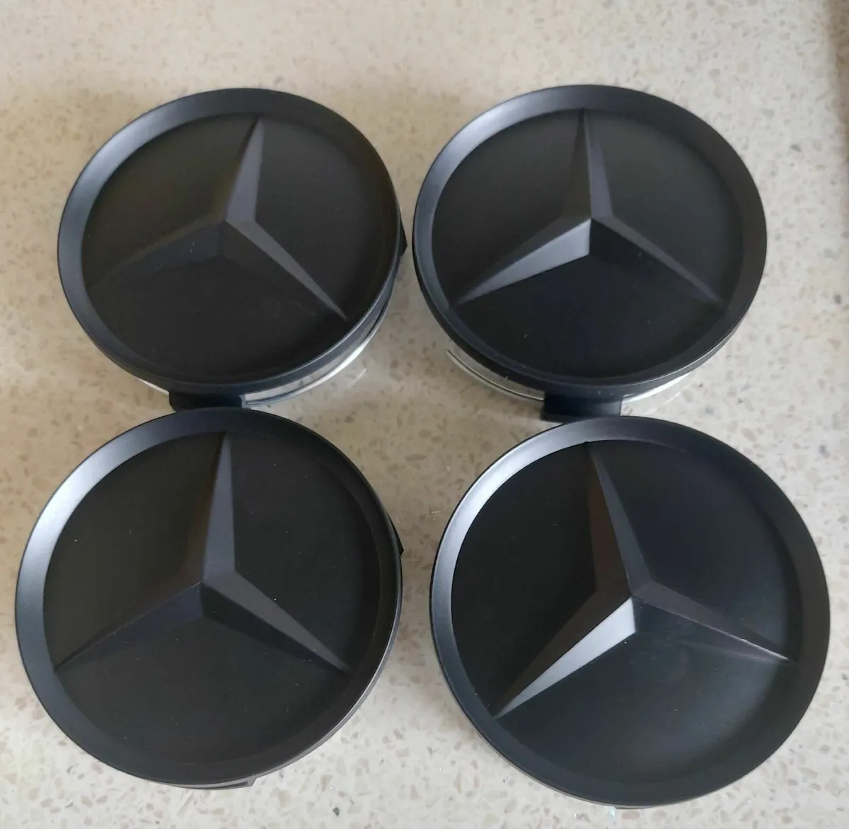 Chrome & Black Mercedes Caps  - FREE POST - Image 1