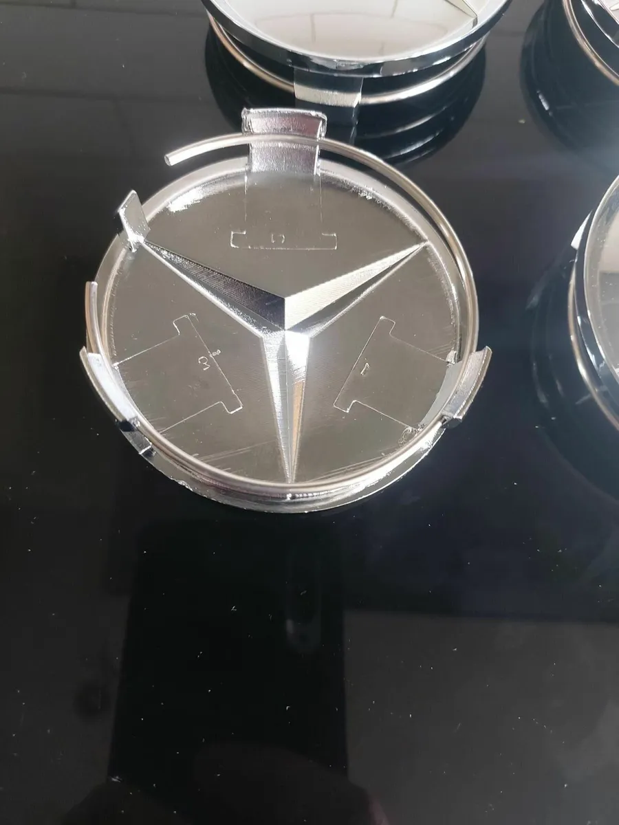 Chrome & Black Mercedes Caps  - FREE POST - Image 2