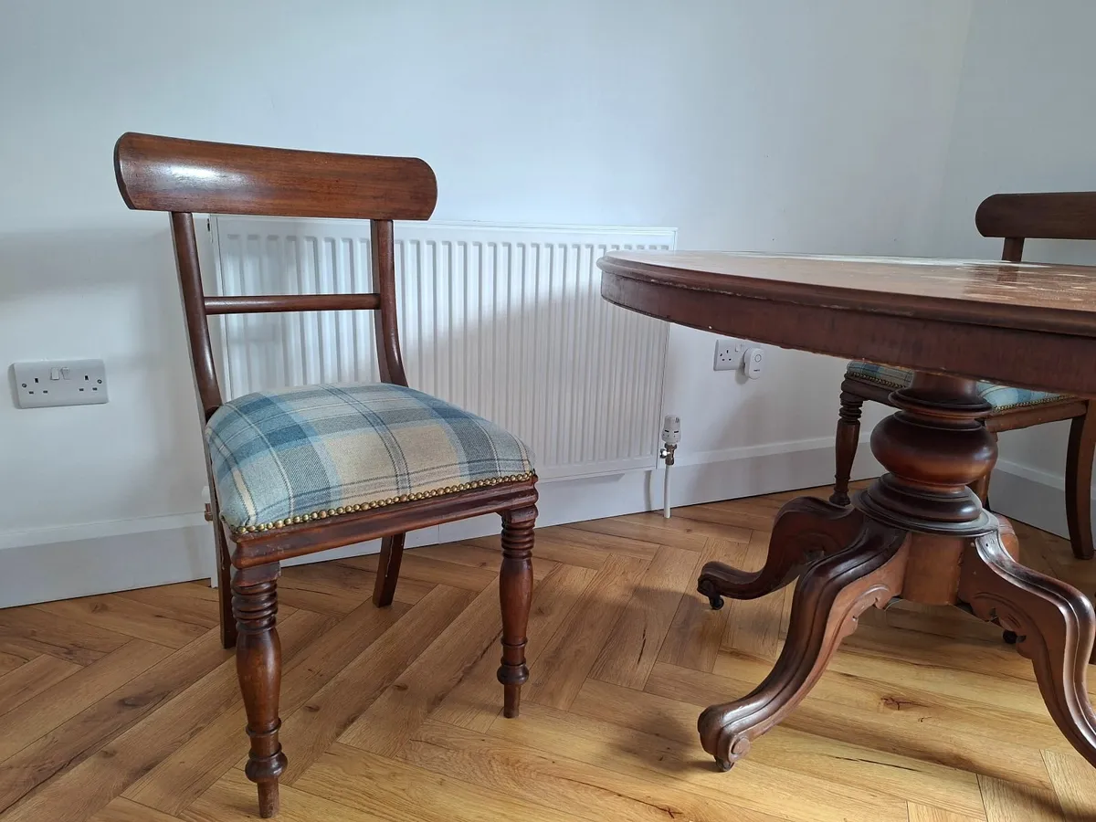 Antique mahogany table and chairs - Image 2