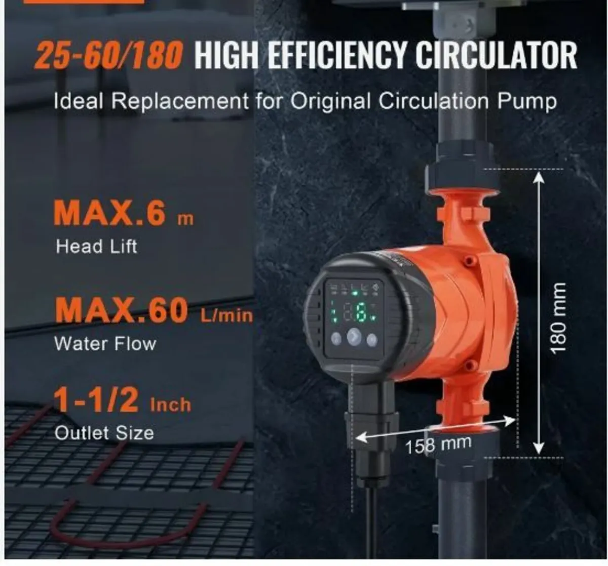 LPS25-6BP-180 Hot Water Recirculating Pump - Image 3