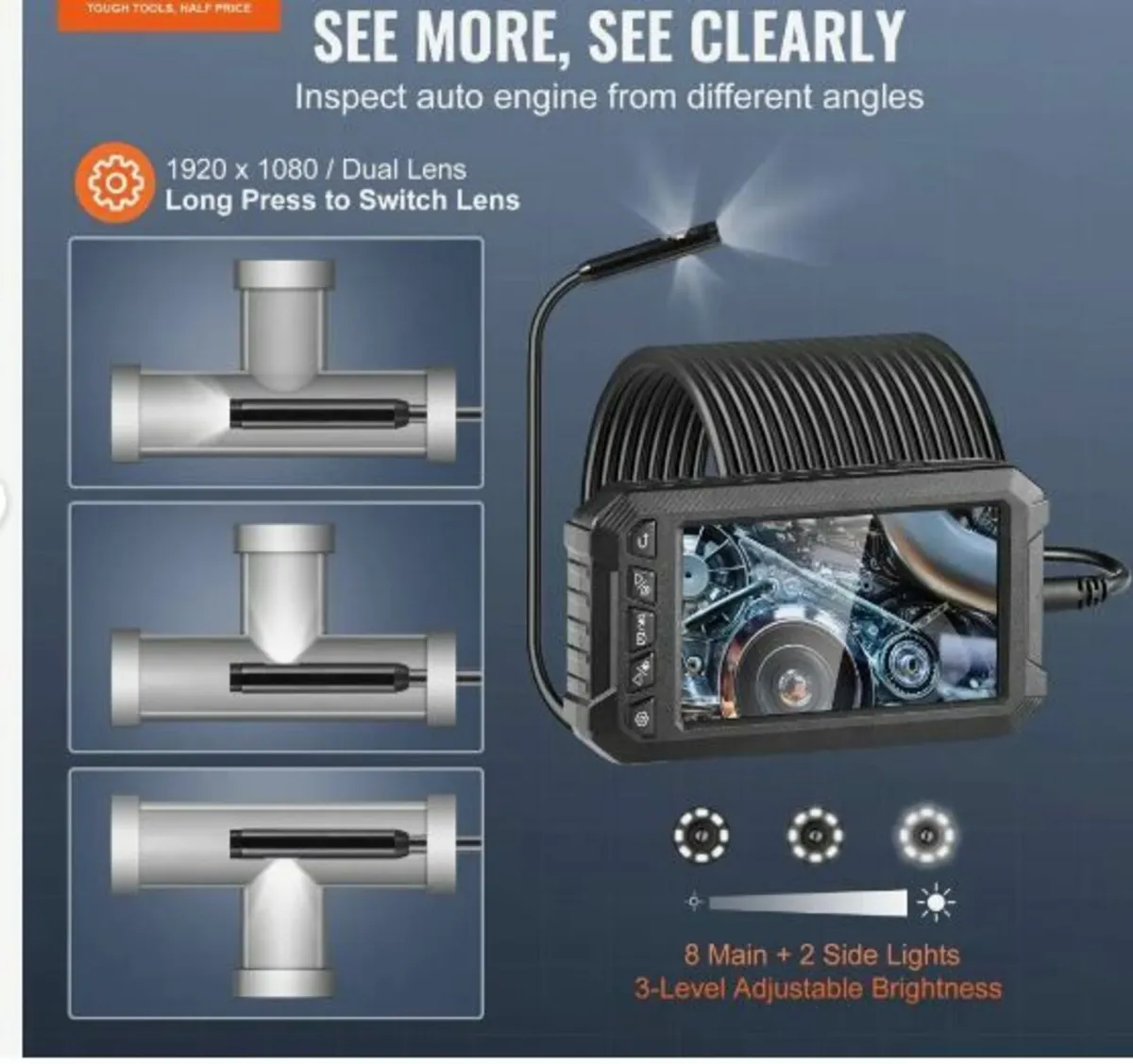 Endoscope Camera with Lights Triple Lens - Image 2
