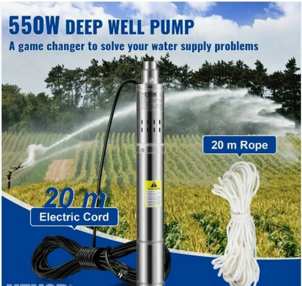 Deep Well Submersible Pump, 550W - Image 4