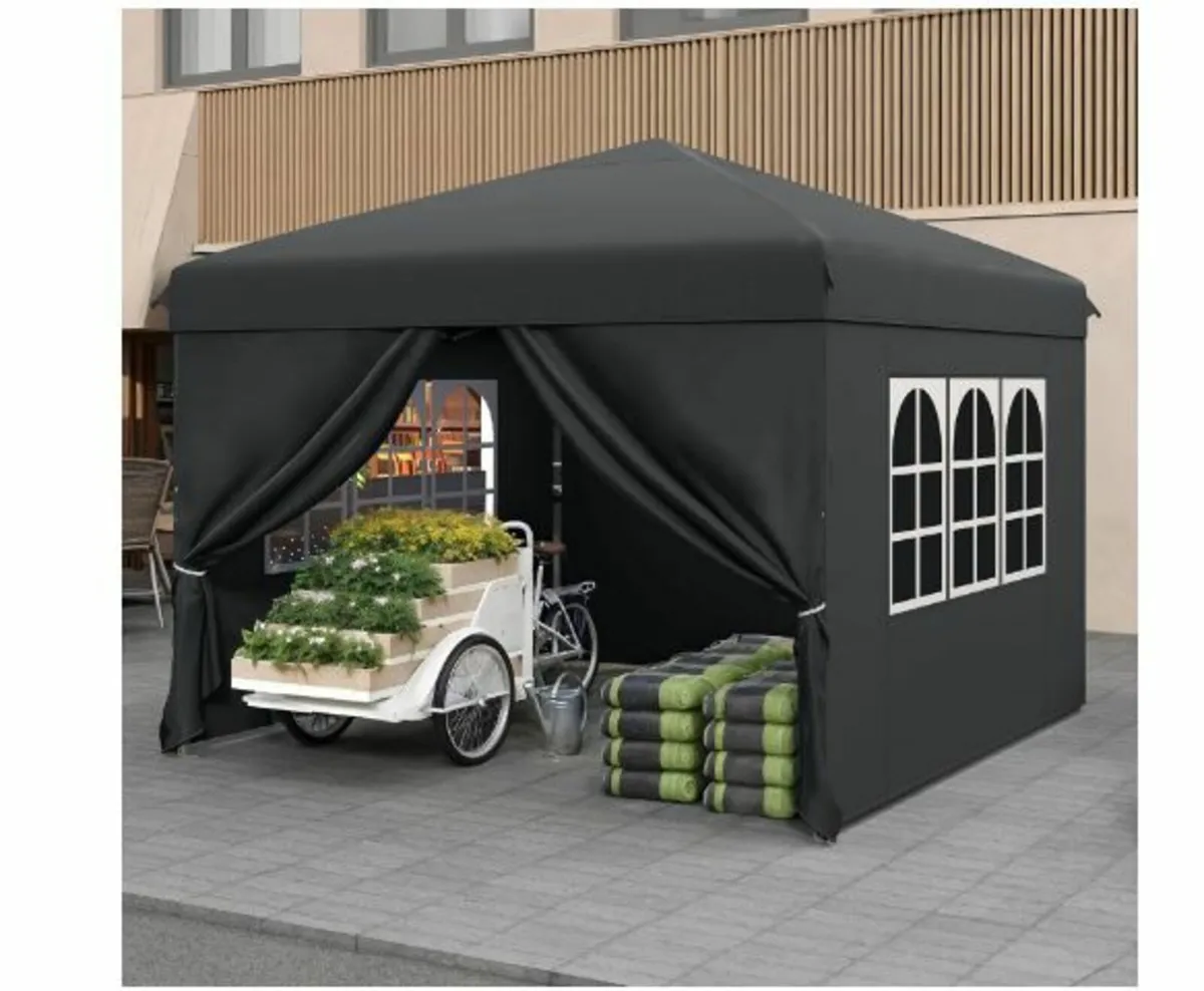 Pop Up Gazebo 3 x 3 m with 4 Side Panels - Image 1