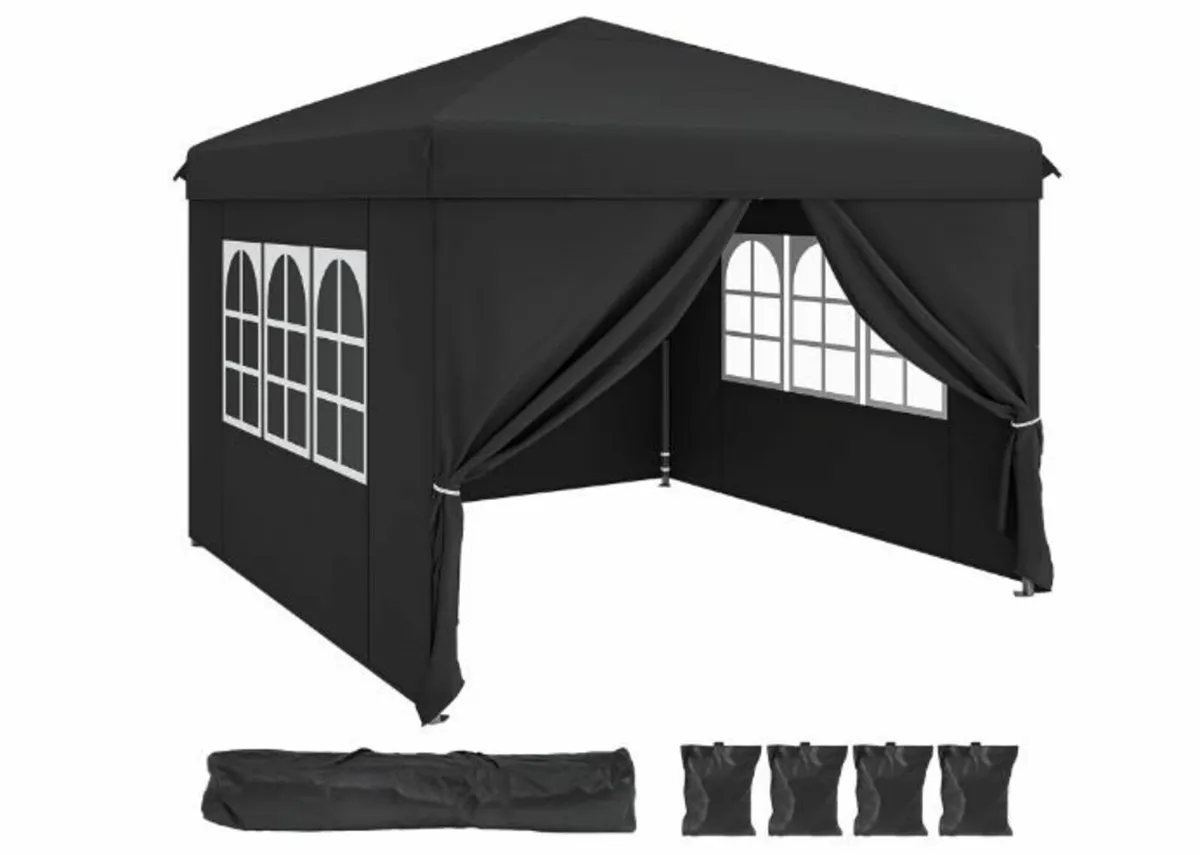Pop Up Gazebo 3 x 3 m with 4 Side Panels - Image 4